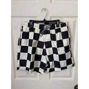 INC International Concepts Swimming Trunks Black Check, S